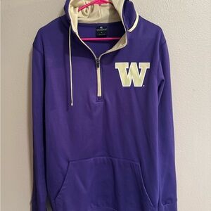Washington Huskies 1/4 zip Colosseum Purple and Cream Hoodie